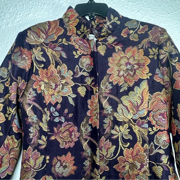 Coldwater Creek Floral Tapestry Jacket Women’s Petite Small Purple Multicolor - Picture 2 of 7